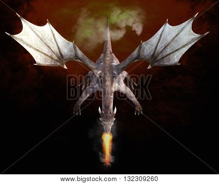 3D Illustration; 3D Rendering Of A Dragon