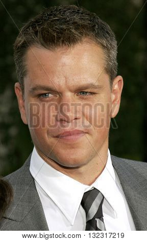 Matt Damon at the Los Angeles premiere of 'The Bourne Ultimatum' held at the ArcLight Cinemas in Hollywood, USA on July 25, 2007.  