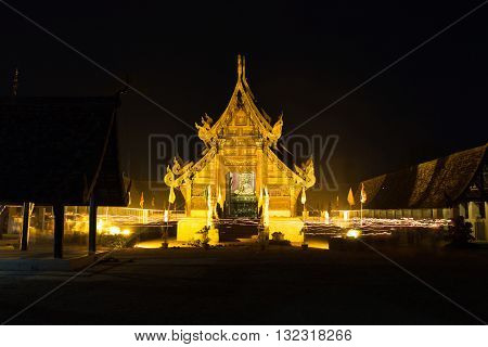 People Walking Around Church In Triple Circumambulation Ceremony