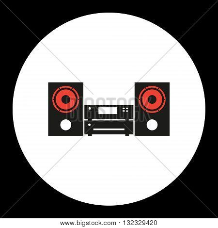 Music Aparture Simple Isolated Black And Red Icon Eps10