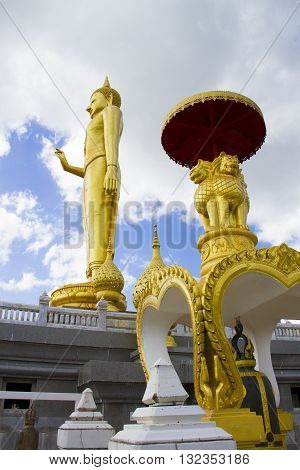 Phra buddha mongkhon maharaj; The largest standing buddha Statue in southem region. Hatyai Songkhla Thailand.