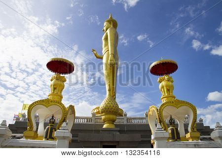 Phra buddha mongkhon maharaj; The largest standing buddha Statue in southem region. Hatyai Songkhla Thailand.