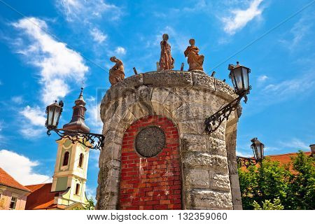 Town of Karlovac square architecture details central Croatia