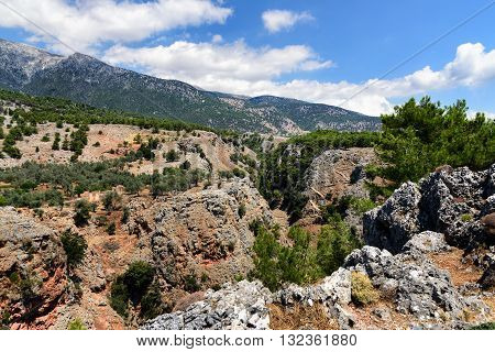 Mountains of Aradena Gorge, Crete island, Greece