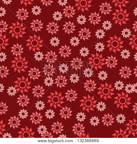 abstract pattern with red pink and dark red figures