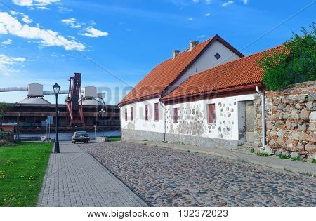 Old House At The Embankment Of Venta River In Ventspils