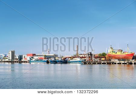 Ships And Boats At Marina In Ventspils