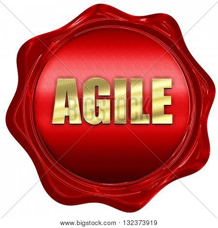 agile, 3D rendering, a red wax seal