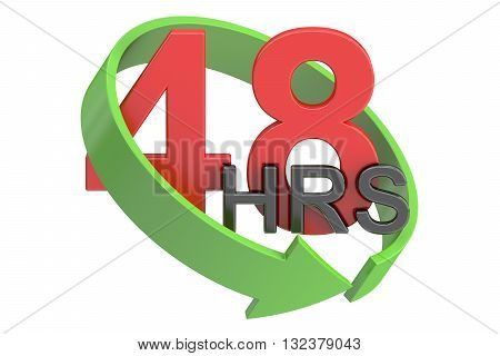 48hrs delivery concept 3D rendering isolated on white background