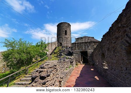 Castle Strekov in valley of river Labe in Usti nad Labem city