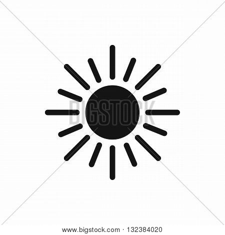 Sun icon in simple style isolatedon white background