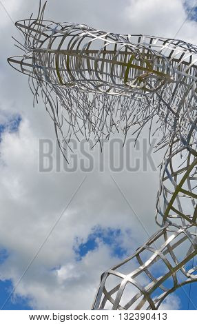 BROMONT QUEBEC CANADA JUNE 01 2016: By Mathieu Isabelle new statue in Bromont. The home of the Parc equestre Olympique de Bromont, equestrian park.