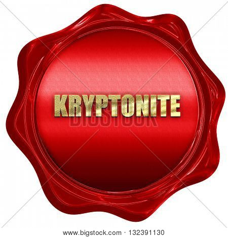 kryptonite, 3D rendering, a red wax seal