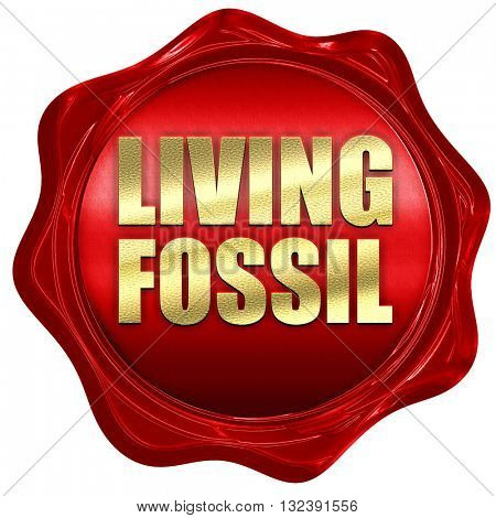 living fossil, 3D rendering, a red wax seal