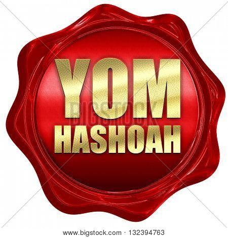 yom hashoah, 3D rendering, a red wax seal