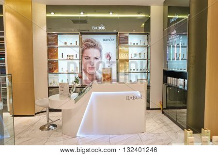 KUALA LUMPUR, MALAYSIA - MAY 09, 2016: inside of Suria KLCC shopping mall in Petronas Twin Towers. Suria KLCC is one of the largest shopping malls in Malaysia