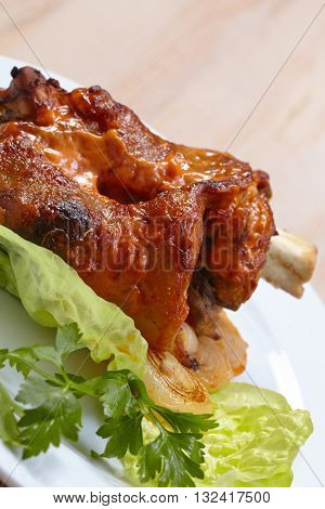 Roasted pork shank
