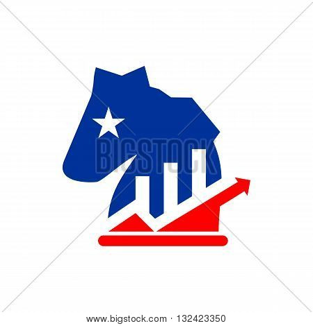 Business graph growth progress icon vector template