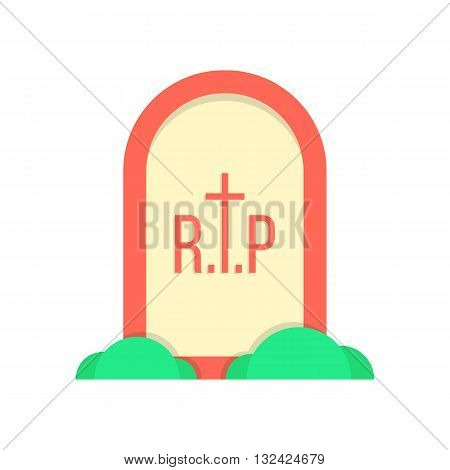 red grave icon with bushes. concept of decoration, october holiday, fear, horrendous, end of life journey. isolated on white background. flat style trendy modern logo design eps10 vector illustration