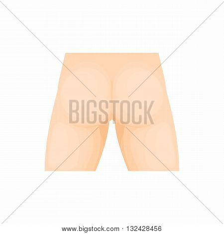 Human buttocks icon in cartoon style on a white background