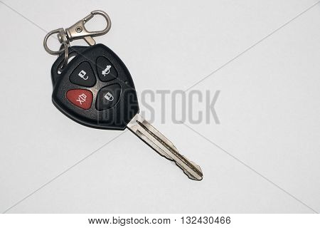 electronic car key remote isolated on a white background