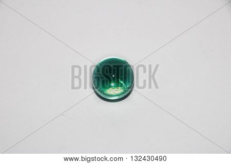 Close up from top  image of  blue marbles isolate white background