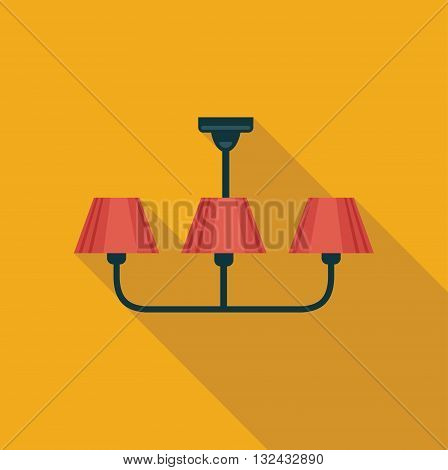 Simple flat icon handing chandeliers. Vector illustration