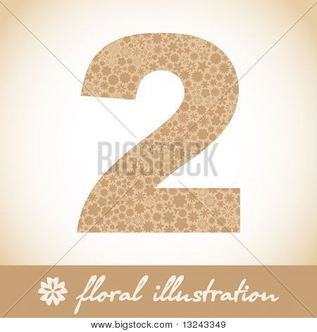 DUE. Floreale illustrazione vettoriale.
