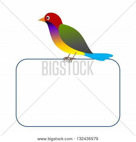 Clipart picture of a crocodile bird character holding a blank board.