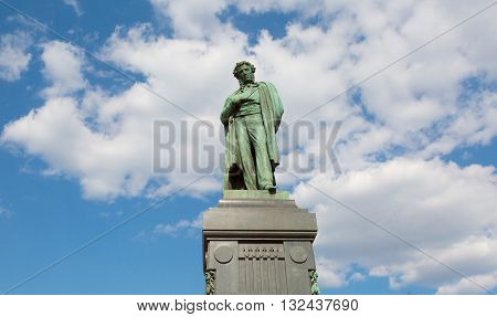 Monument to the famous Russian poet Alexander Pushkin from 1880 Moscow Russia