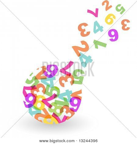 Glob z numerem mix. Ilustracja wektorowa.