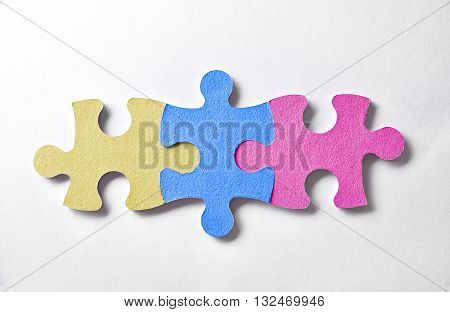 Colorful Puzzle Pieces Aligned And Bonded
