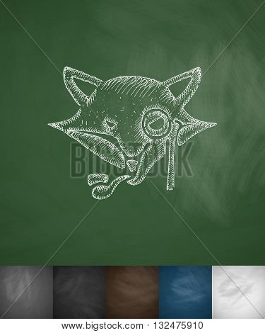 hipster fox icon. Hand drawn vector illustration. Chalkboard Design