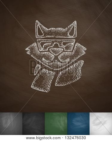 hipster raccoon icon. Hand drawn vector illustration. Chalkboard Design