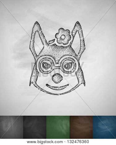 hipster dog icon. Hand drawn vector illustration. Chalkboard Design