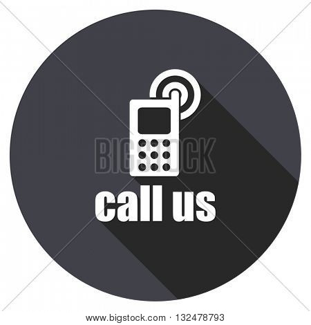 call us vector icon, round flat design button, web and mobile app illustration