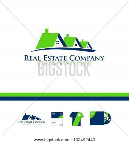 Vector company logo icon element template real estate house roof