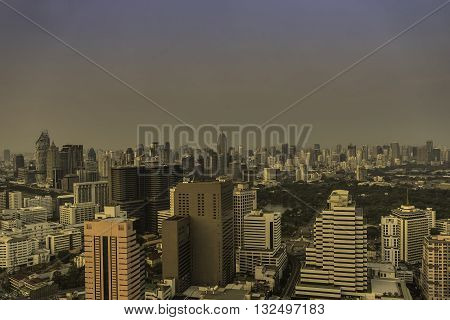 urban cityscape from rooftop view - can use to background display or montage your product or postcard