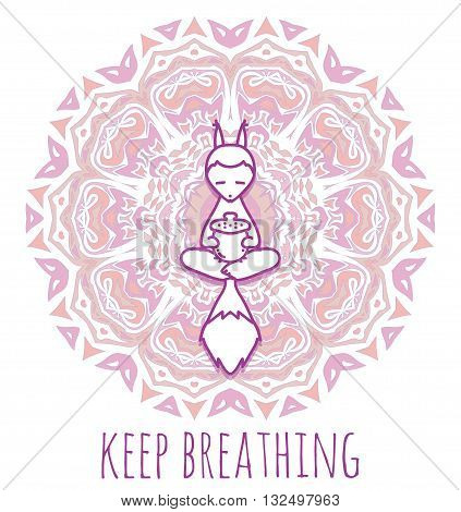 Meditative Animals series. Animal figures seated in the lotus position. Good for design of postcards printed materials for those who are engaged in yoga. All figures are isolated.