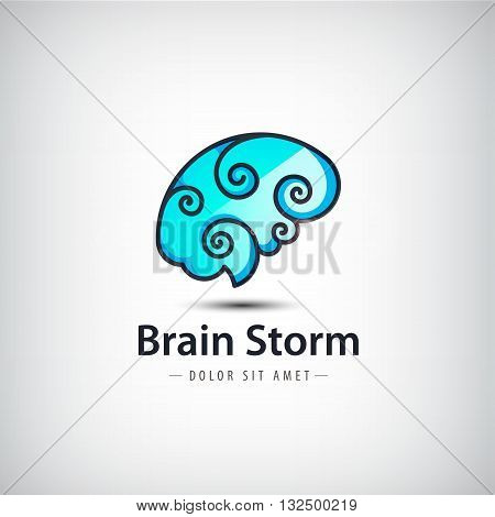 Vector creative mind logo, brain logo dentity. Brainstorming, technologies logo, think logo