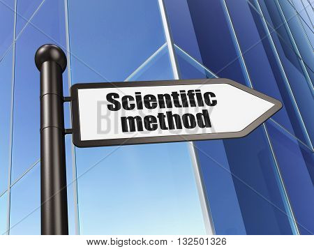 Science concept: sign Scientific Method on Building background, 3D rendering