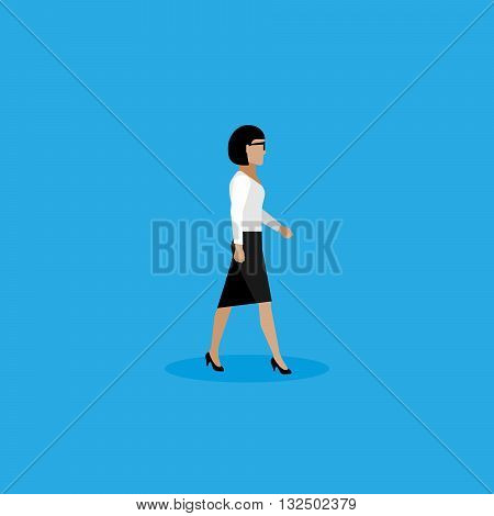 businesswoman. vector flat  illustration of businesswoman or politician. walking woman