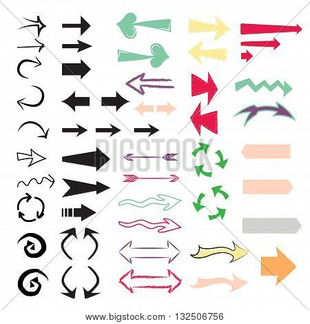 Design Arrow icon set. Vector. hand draw