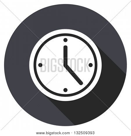 time vector icon, circle flat design internet button, web and mobile app illustration