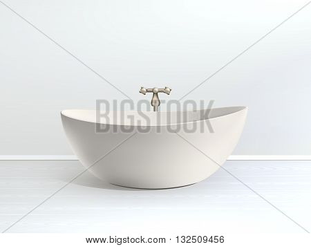 Bathroom interior poster bath in a modern style bathroom with golden accessories vector illustration
