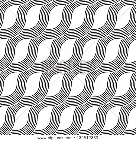 The geometric lineal pattern. Seamless vector background. Black and white texture.