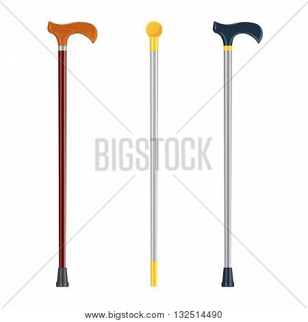 Walking sticks vector illustration isolated on a white baskground