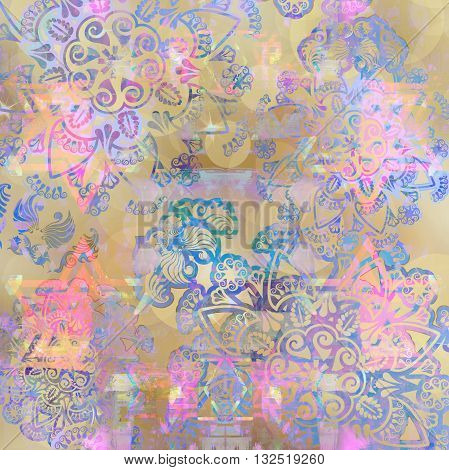 pastel color floral design pink and beige