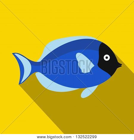 Surgeon fish icon in flat style with long shadow. Sea and ocean symbol