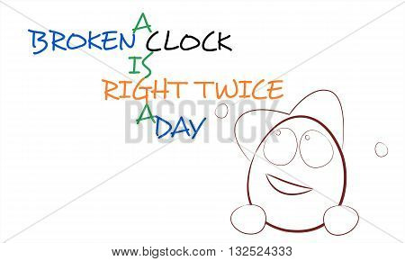 An English proverb with smiling face cartoon